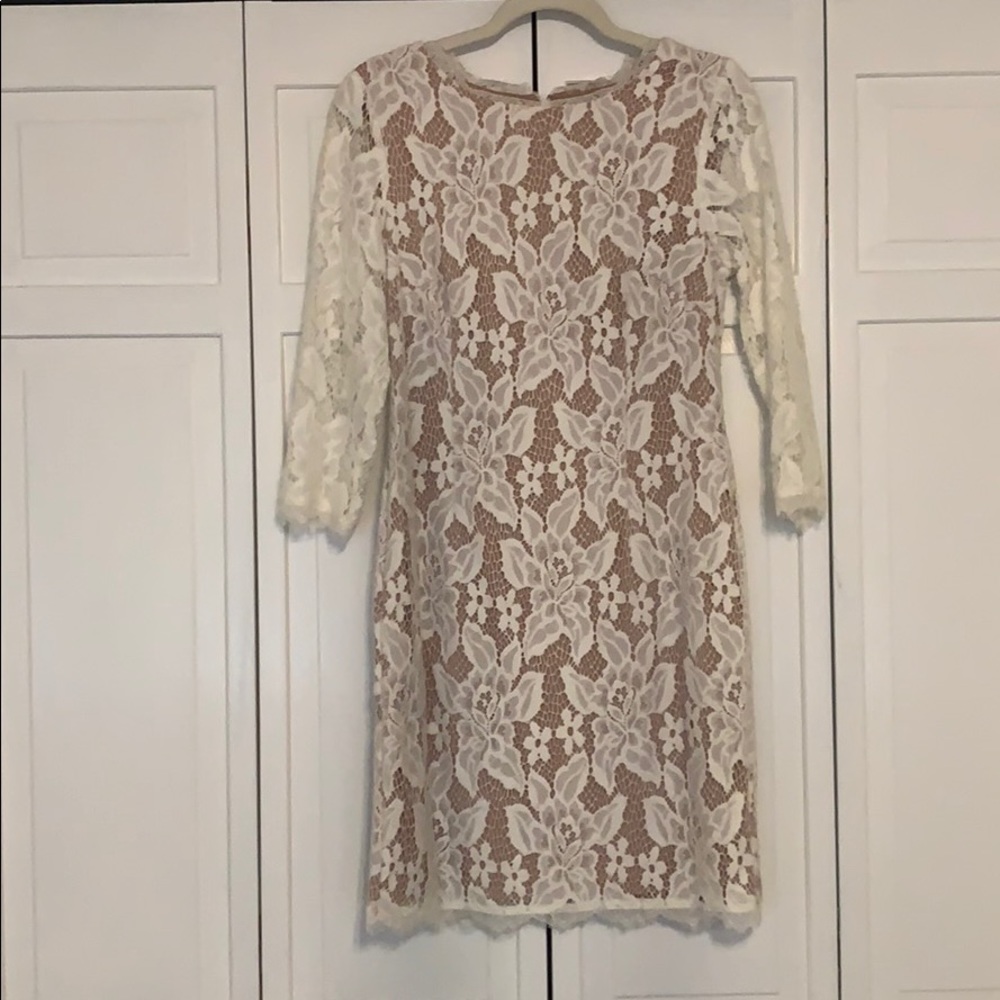 Adrianna Papell white lace dress